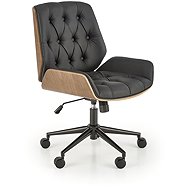 Halmar Gavlan, black / walnut - Office Armchair