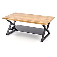 Halmar Xena rectangular, natural wood / black - Coffee Table