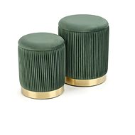 Halmar Monty Set of stools with storage space, dark green - Ottoman
