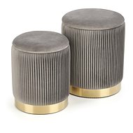 Halmar Monty Set of stools with storage space, grey - Ottoman