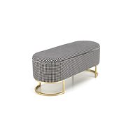 Halmar Harmony with storage, black/white/gold - Ottoman