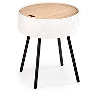 Halmar Aura, natural wood / white - Side Table