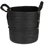 H&L Handle Universal basket small 23 × 30 cm woven paper black - Basket