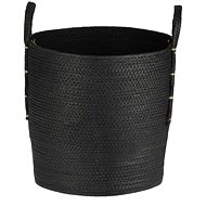 H&L Handle Universal basket large 33 × 40,5 cm woven paper black - Basket