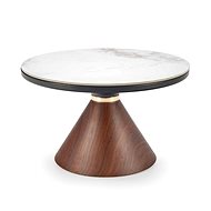 Halmar Genesis, white marble / walnut / gold - Coffee Table