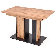 Halmar Dolomit rozkládací, 125 × 77 × 75, dub/černý, lamino - Dining Table