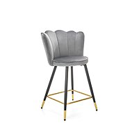 Halmar H106, grey, velvet / metal - Bar Stool