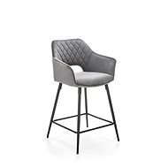 Halmar H107, šedá, látka/kov - Bar Stool