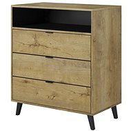 Halmar Komoda Nest KM-2, dub lefkas / černá - Chest of Drawers