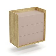 Halmar Commode Mobius 3S, hakora natural / antique pink - Chest of Drawers