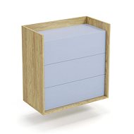 Halmar Commode Mobius 3S, hakora natural / light blue - Chest of Drawers