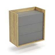 Halmar Commode Mobius 3S, hakora natural / grey - Chest of Drawers