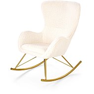 Halmar Upholstered Liberto rocking chair, white - Rocking Chair