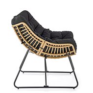 Halmar Whisper armchair, black / natural - Armchair