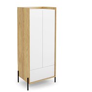 Halmar Mobius 2D, přírodní hikora / alpská bílá, lamino - Šatní skříň