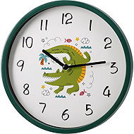 H&L Children’s Wall Clock, 22.5 cm, Crocodile, green frame - Wall Clock