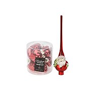 H&L Christmas tree topper set Santa + set of glass ornaments 12 pcs - Christmas Ornaments