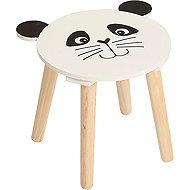 H&L wooden children’s high chair, Panda, 28 × 27 cm, white/black - Stool