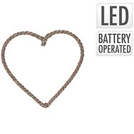 H&L Christmas lights JUTE LED - hanging heart, 25 cm - Christmas Decoration