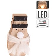 H&L LED Christmas decoration - wooden snowman, white - Christmas Decoration