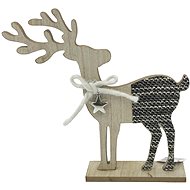 H&L Sob dřevěný s kožíškem, (28x16x5cm), hnědá, varianta 2 - Christmas Decoration