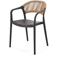 HALMAR Garden chair K582, polypropylene, rope, black - Garden Chair
