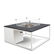 COSI- Cosiloft 100 Gas Fire Pit Table White Frame / Black Top - Garden Table