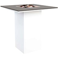 Table with gas fireplace COSI- Cosiloft bar table white frame / gray top - Garden Table