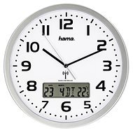 HAMA Extra, nástěnné hodiny řízené rádiovým signálem, s datem a teplotou - Nástěnné hodiny