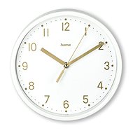 Hama Madeira diameter 16 cm, silent operation, white/gold - Table Clock