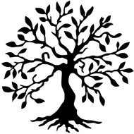 WALLITY Decorative metal wall accessory 3 trees black - Decoration