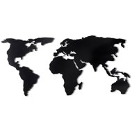 WALLITY Decorative metal wall accessory World map silhouette black - Decoration
