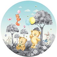Samolepicí dekorace kulatá,  Medvídek CR3245, 70 x 70 cm - Self-Adhesive Decoration