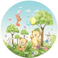 Samolepicí dekorace kulatá,  Medvídek CR3247, 70 x 70 cm - Self-Adhesive Decoration