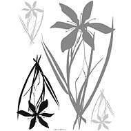 F0443 Self-adhesive Decoration FLORA BLACK GREY 65 x 85cm - Self-Adhesive Decoration