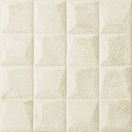 HCS deco 3D self-adhesive wall squares, cubes velvet 2 pcs, beige - Self-Adhesive Wall Tiles