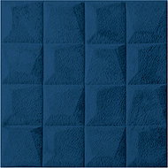 HCS deco 3D self-adhesive wall squares, cubes velvet 2 pcs, navy blue - Self-Adhesive Wall Tiles