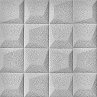 HCS deco 3D self-adhesive wall squares, leatherette cubes 2 pcs, grey - Self-Adhesive Wall Tiles