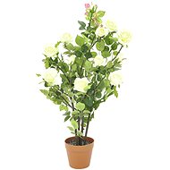 Rose bush in pot, cream, 86 cm - Artificial Tree