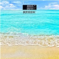 Brock Personal scale, digital, max 180 kg, with thermometer, 2 AAA batteries, beach motif - Bathroom Scale