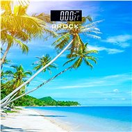 Brock Personal scale, digital, max 180 kg, with thermometer, 2 AAA batteries, Caribbean theme - Bathroom Scale