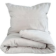 HEDDA Linen bed linen Naira light grey, size set 70 × 90 cm + 140 × 200 cm - Bed Linen