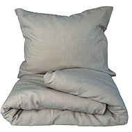 HEDDA Linen bed linen Naira grey, size set 70 × 90 cm + 140 × 200 cm - Bed Linen