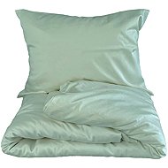 HEDDA Linen cotton sateen Laila sage, size set 70 × 90 cm + 140 × 200 cm - Bed Linen