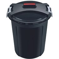 HEIDRUN Papierkorb 55 × 65 cm 75 l rund schwarz, Kunststoff - Mülleimer