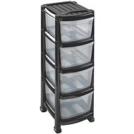 HEIDRUN Shelf with 4 drawers black - Storage Box