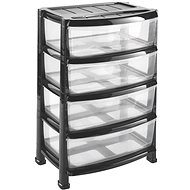 HEIDRUN Shelf with drawers 55 × 40 × 78 cm black, plastic - Storage Box