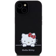 Hello Kitty Liquid Silicone Daydreaming Logo iPhone 15 fekete tok - Telefon tok