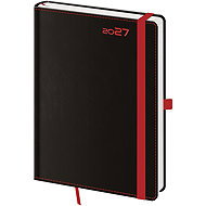 HELMA 365 Daily 2027 A5 Black Red with Pen Loop - Planner