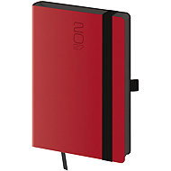 HELMA 365 Weekly 2027 Pocket Diary Memory with Elastic Band, Red - Planner